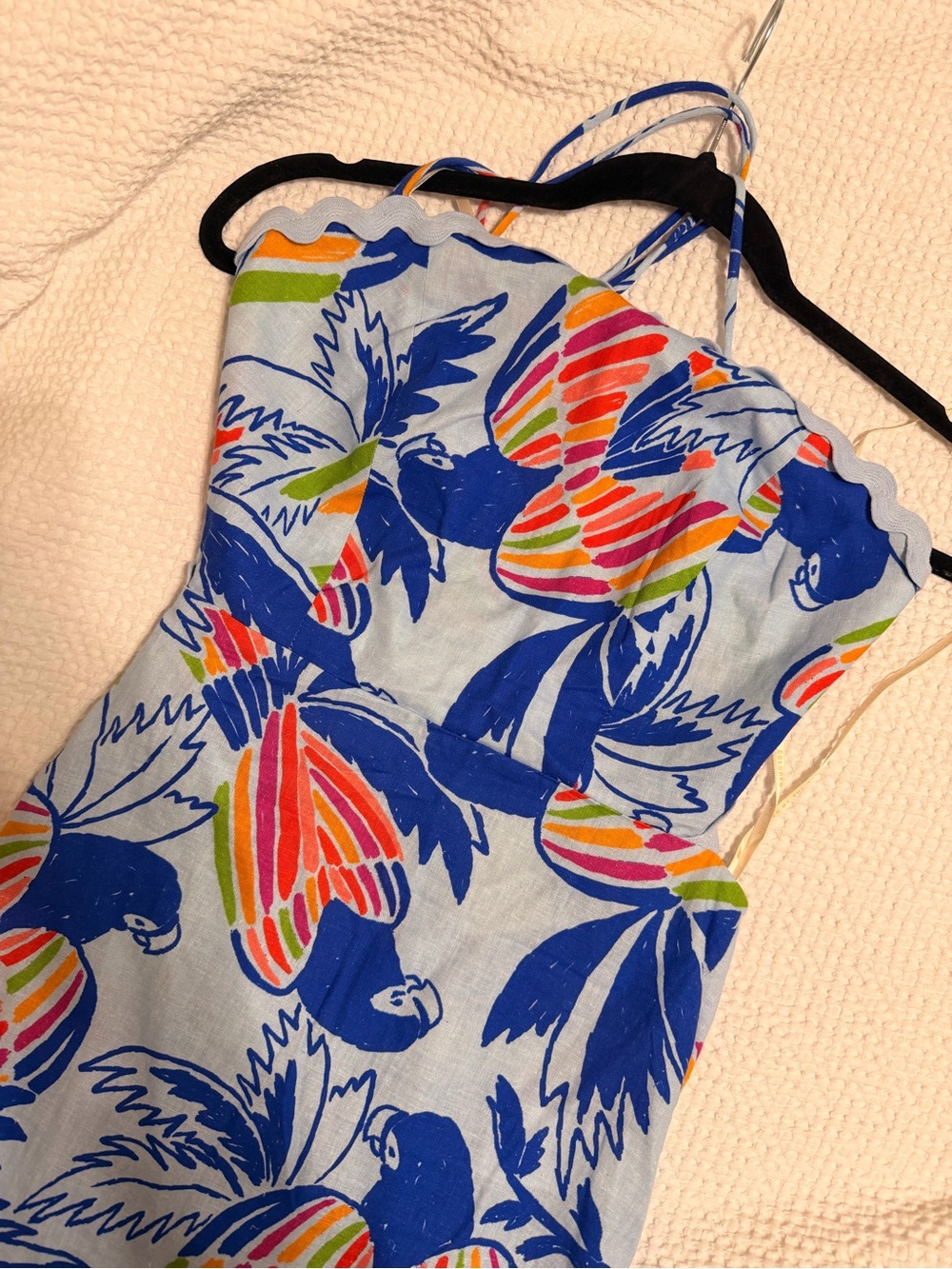 FARM Rio Blue Tropical Midi Dress with Multicolor Leaf Print - Picture 3 of 5